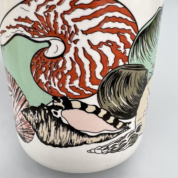 VTG 1988 Potpourri Press Coffee Mugs Seashell Shell Coral Pair Set of 2 EUC LN - Picture 4 of 9
